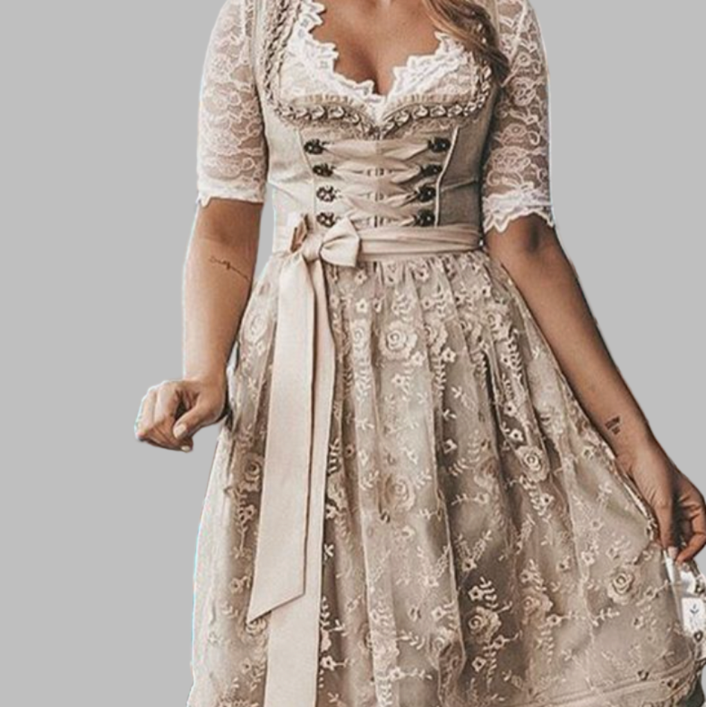 Robe traditionnelle allemande Dirndl avec corsage et chemisier en dentelle