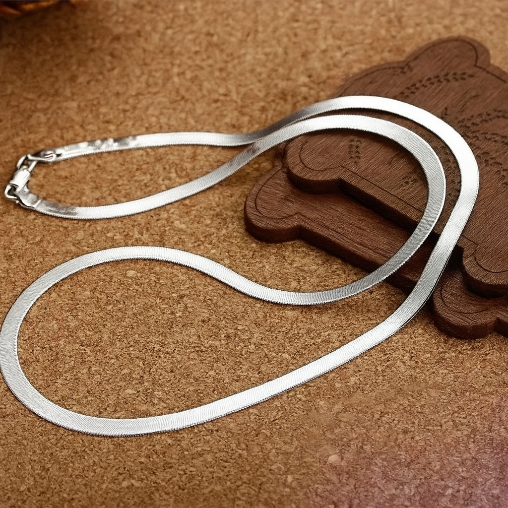 Collier chaîne lame en argent sterling