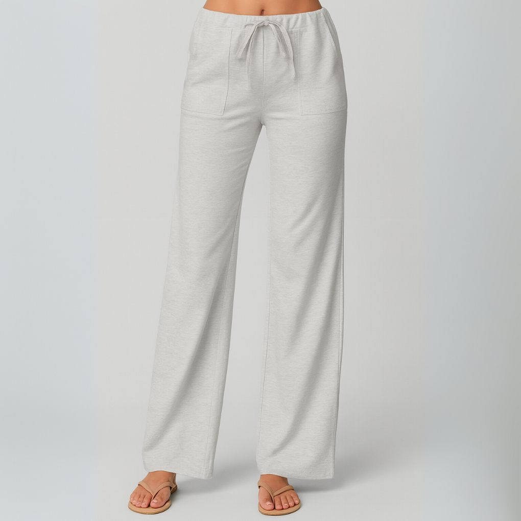 Pantalon décontracté ample en mélange de lin