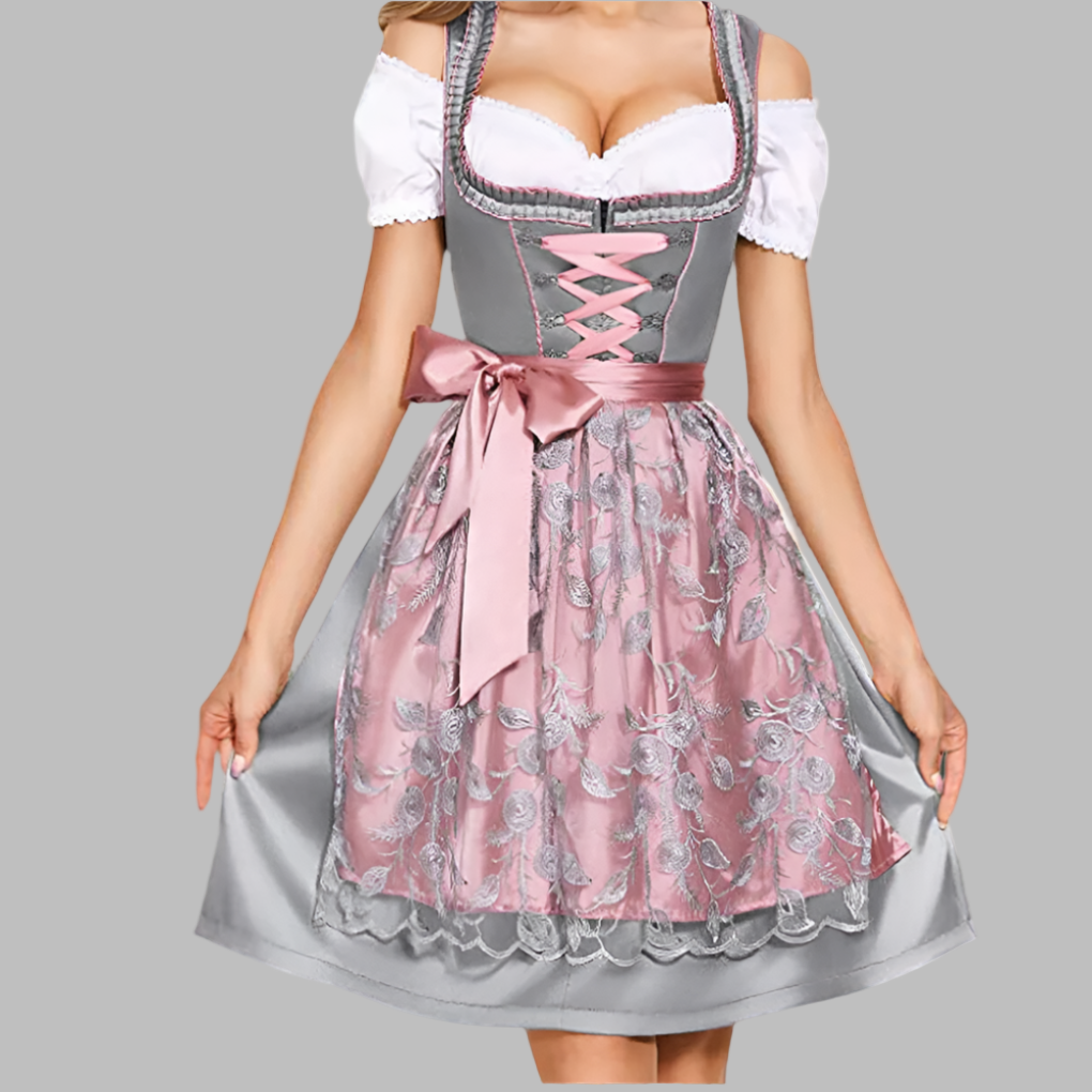 Costume traditionnel unique pour femme avec tablier et chemisier
