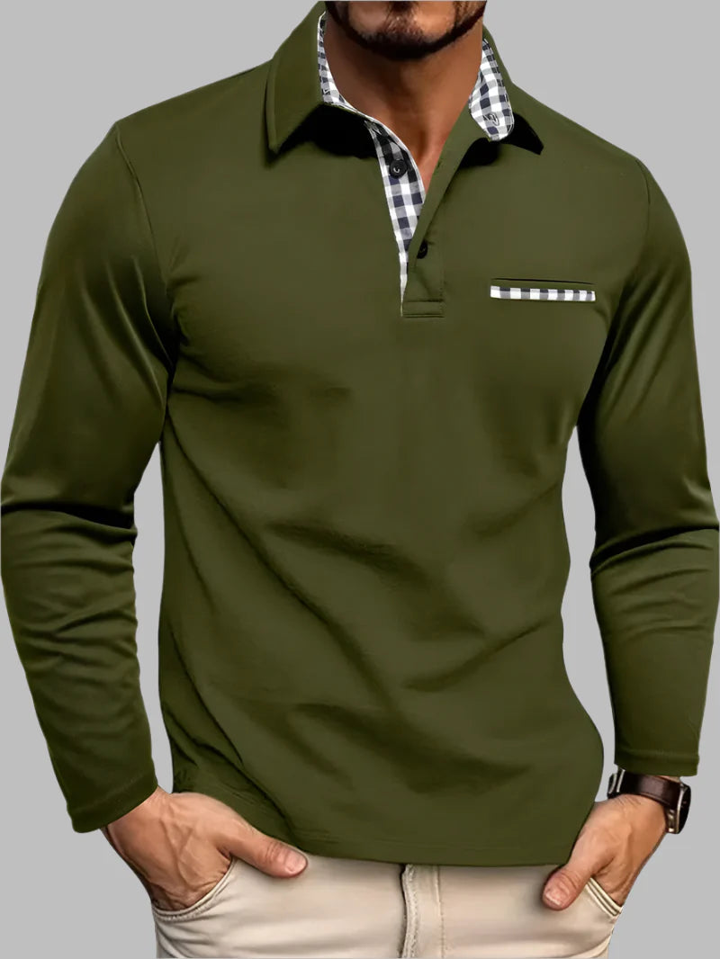 Polo d'été classique à manches longues pour homme