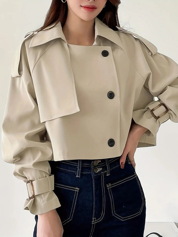 Trench-coat court décontracté, style sans effort pour les superpositions quotidiennes