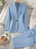 Ensemble blazer à revers crantés de style classique pour femme