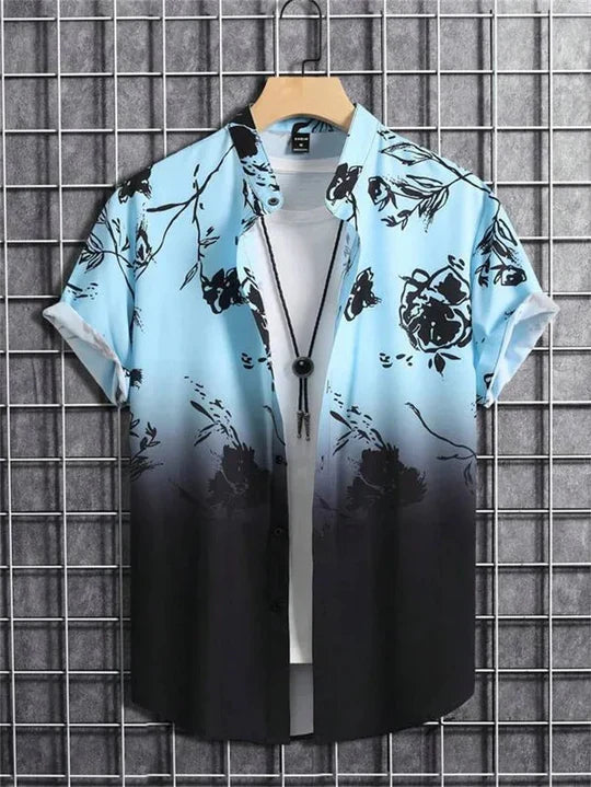Chemise hawaïenne à imprimé floral 3D