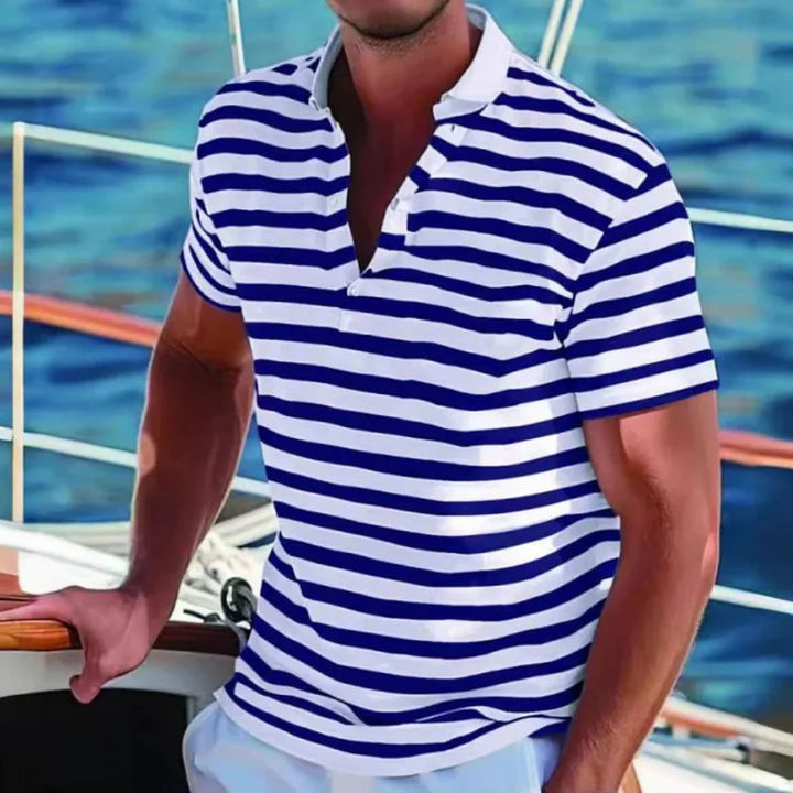 Polo rayé rétro pour homme