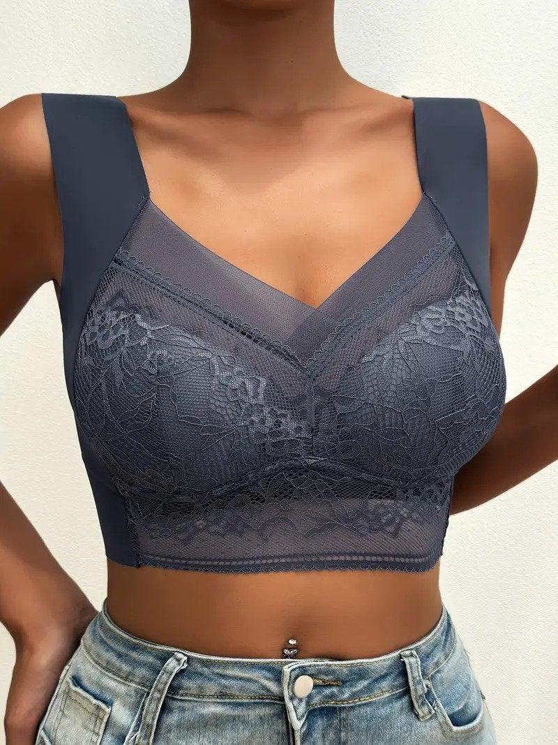 Bralette push-up en dentelle sans coutures