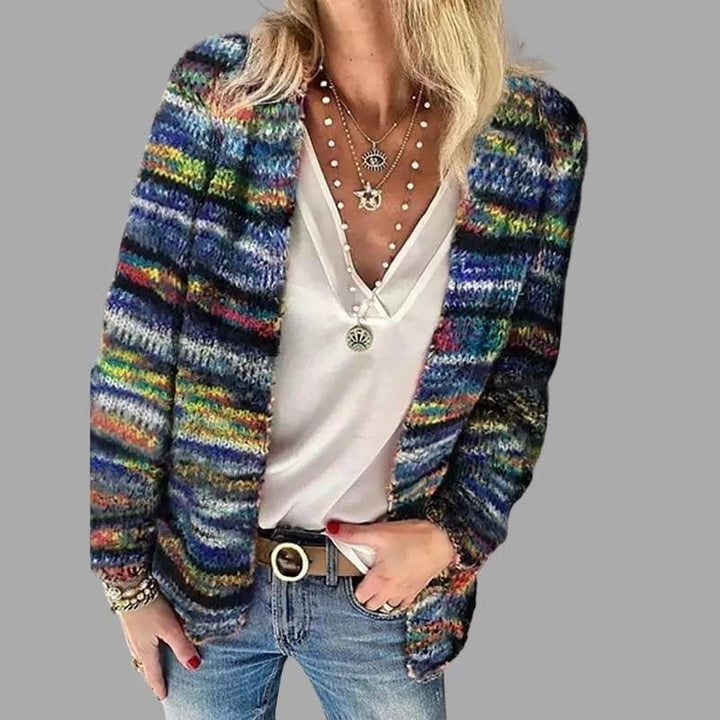 Wara - Cardigan chaud multicolore pour femme