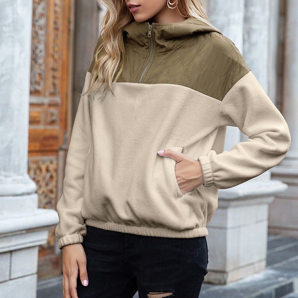 Flo - Sweat à capuche bicolore à la mode