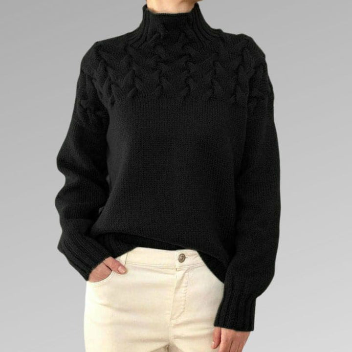 Nala - Pull en maille avec col haut tressé