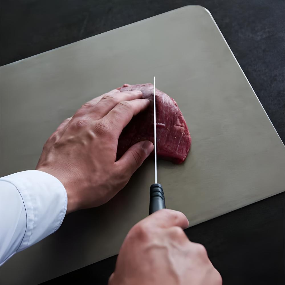Planche à découper en acier inoxydable de première qualité