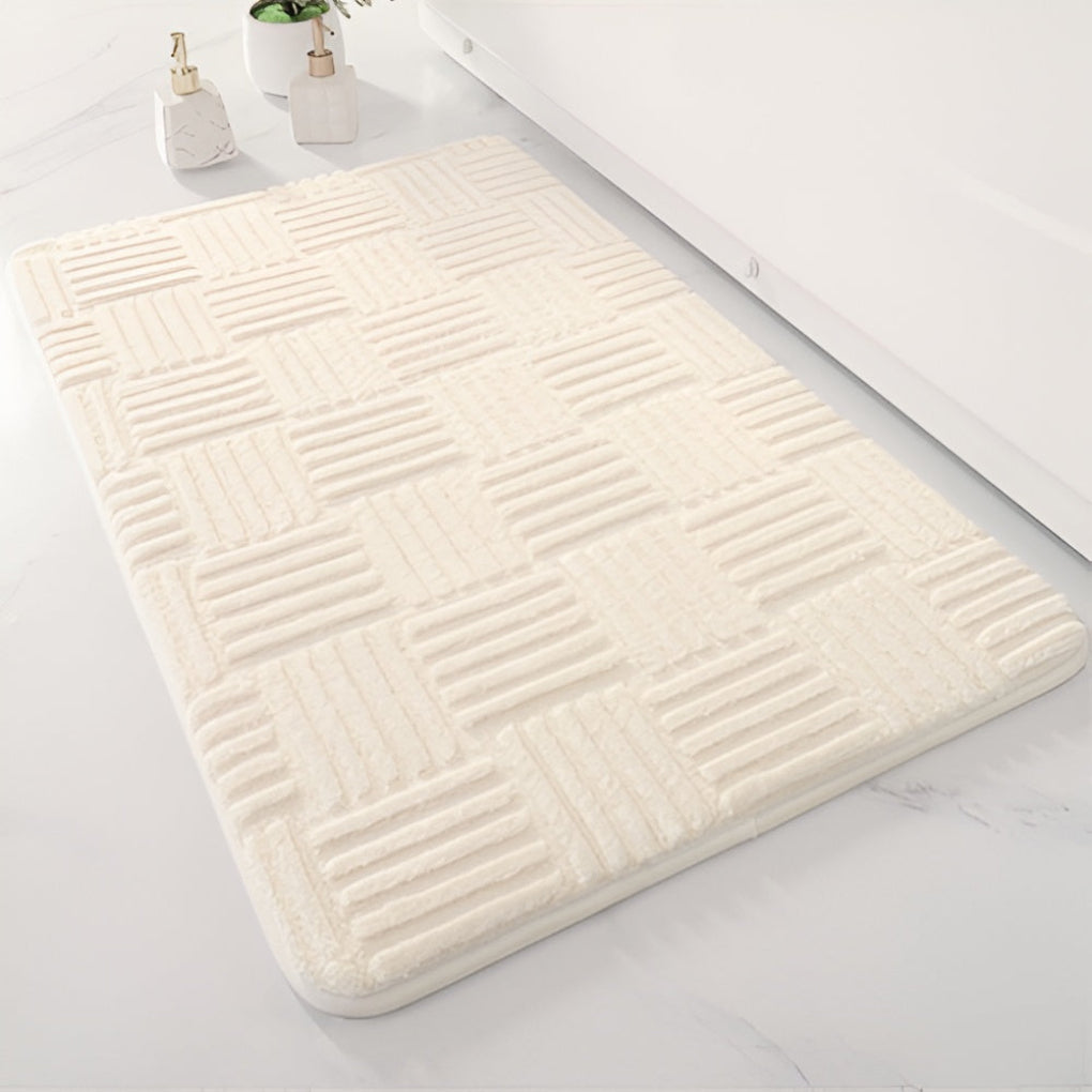 Tapis de salle de bain à poils longs ultra-absorbant et extra doux