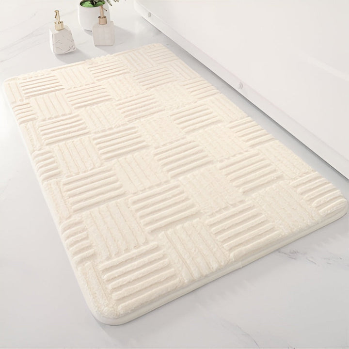 Tapis de salle de bain à poils longs ultra-absorbant et extra doux