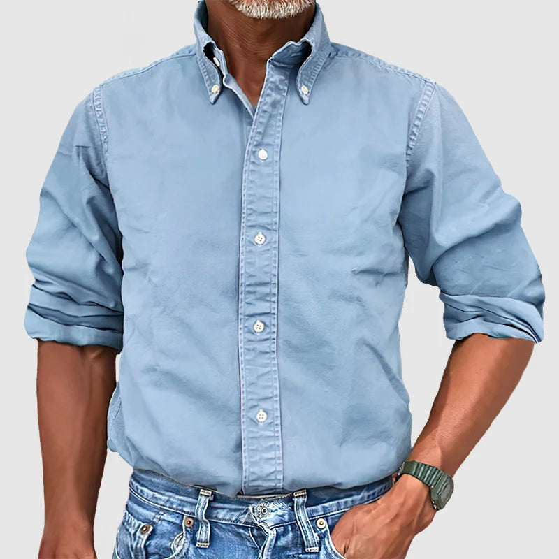 Chemise classique à manches longues pour homme