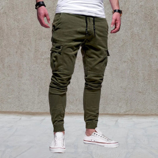Pantalon cargo décontracté pour homme avec poches à rabat