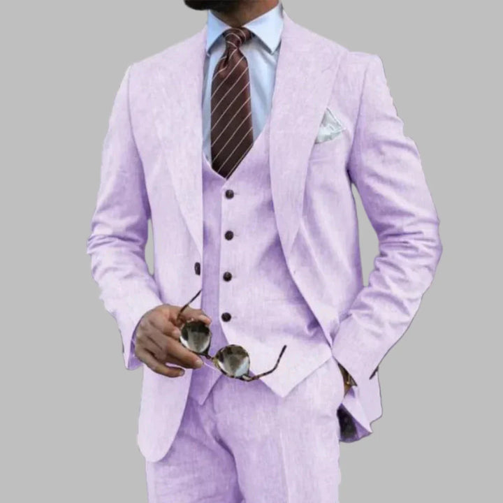 Costume trois pièces léger pour homme avec col rabattu