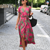 Robe à lacets et ourlet fendu pour femme