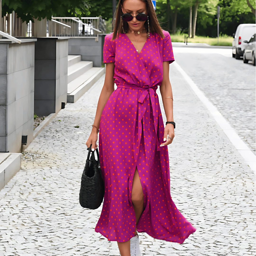 Robe à lacets et ourlet fendu pour femme