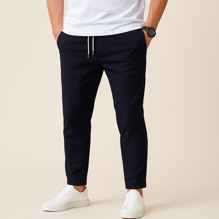 Pantalon slim à cordon de serrage pour homme
