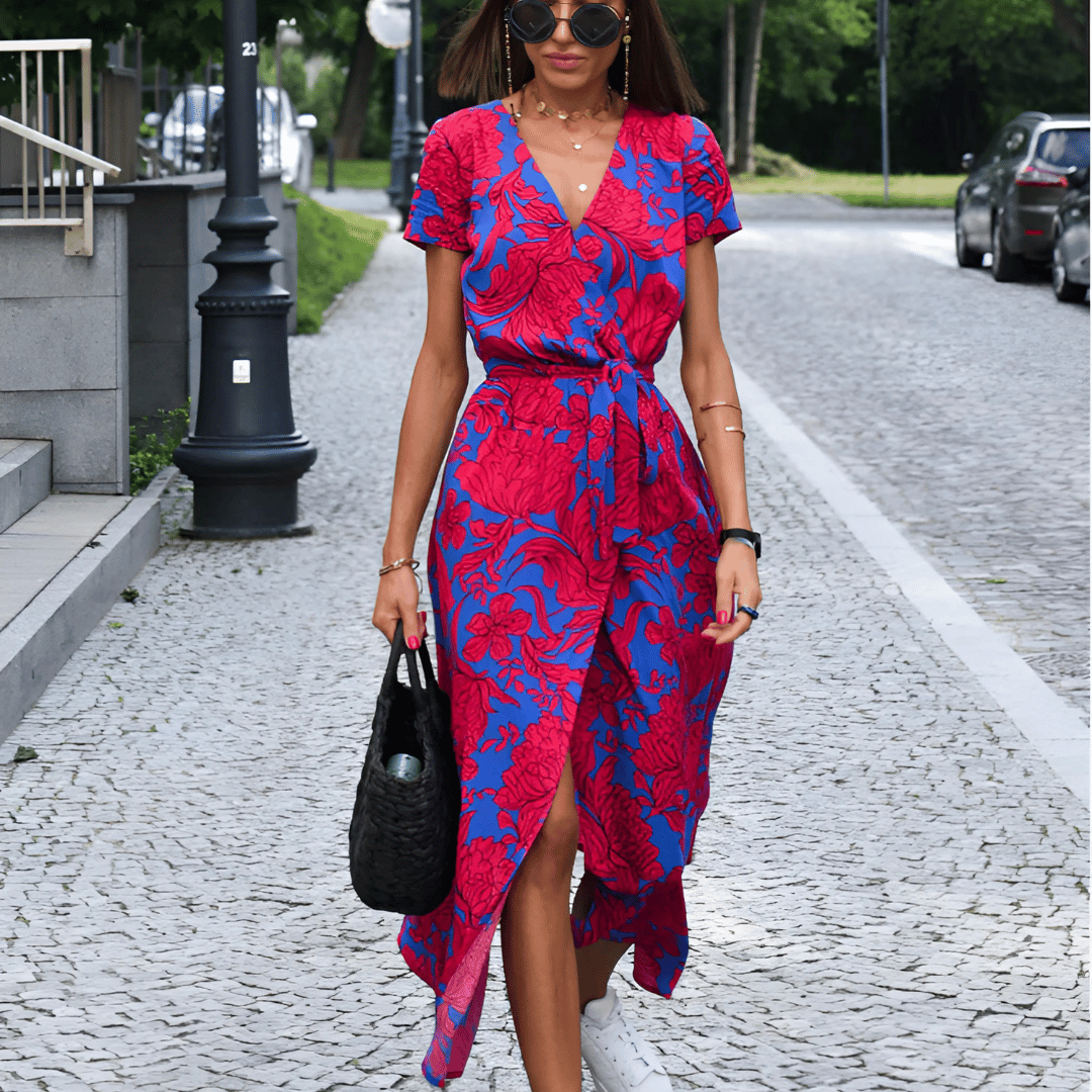 Robe à lacets et ourlet fendu pour femme