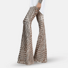 Pantalon évasé taille haute à paillettes pour femme