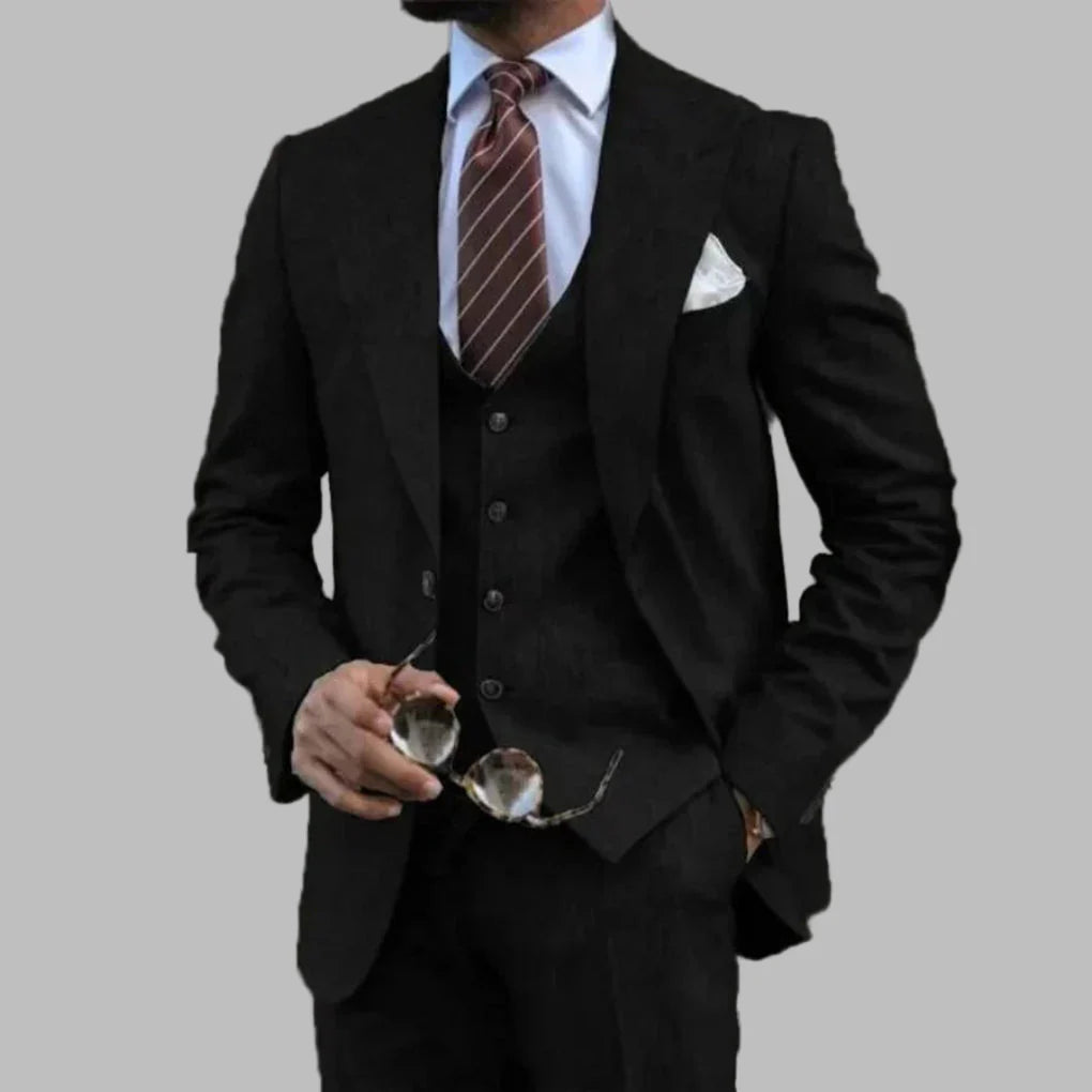 Costume trois pièces léger pour homme avec col rabattu