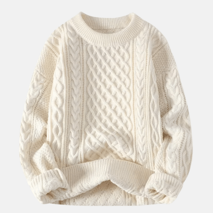 Pull d'hiver en tricot de couleur unie pour homme