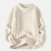 Pull d'hiver en tricot de couleur unie pour homme