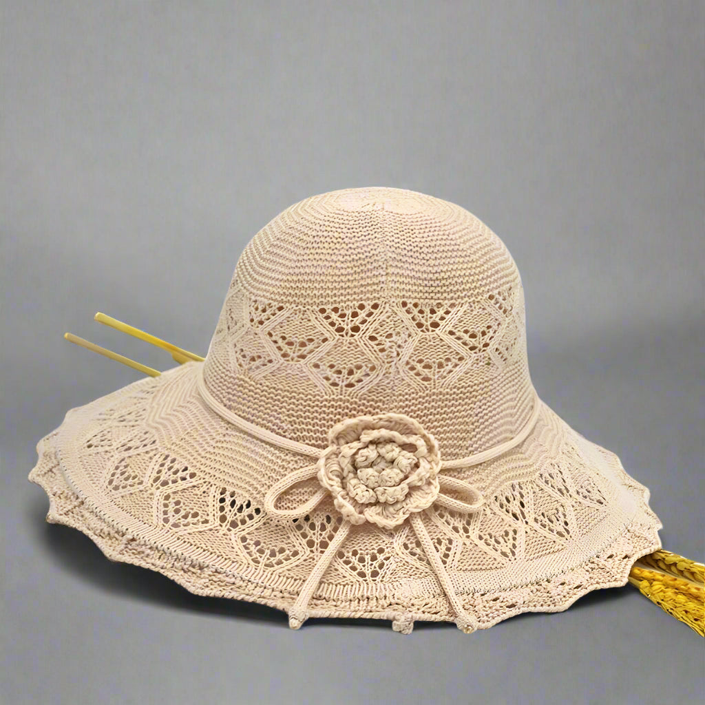 Chapeau de soleil élégant en dentelle pour femmes