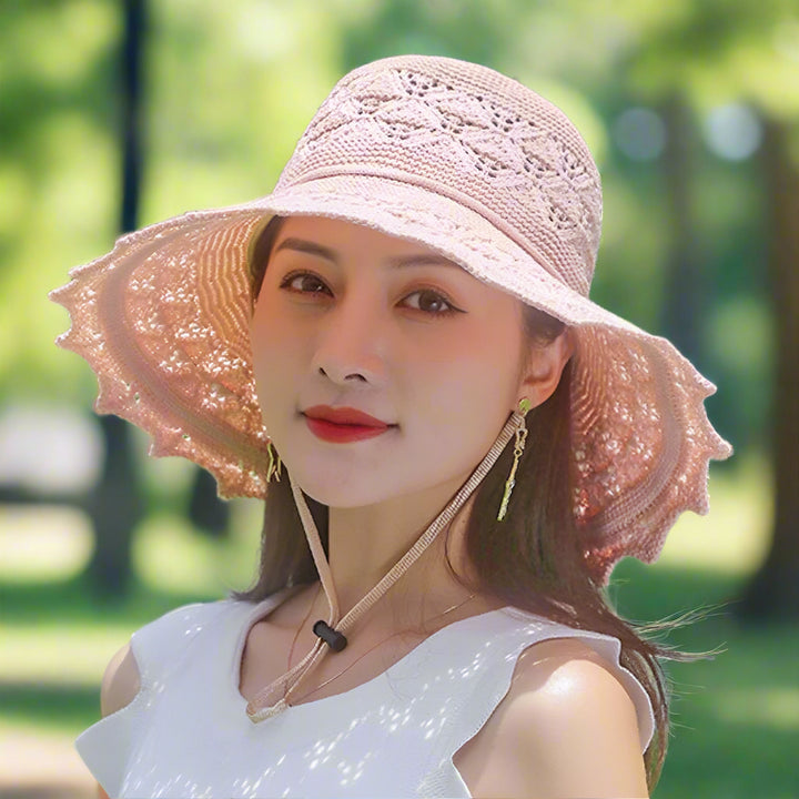 Chapeau de soleil élégant en dentelle pour femmes