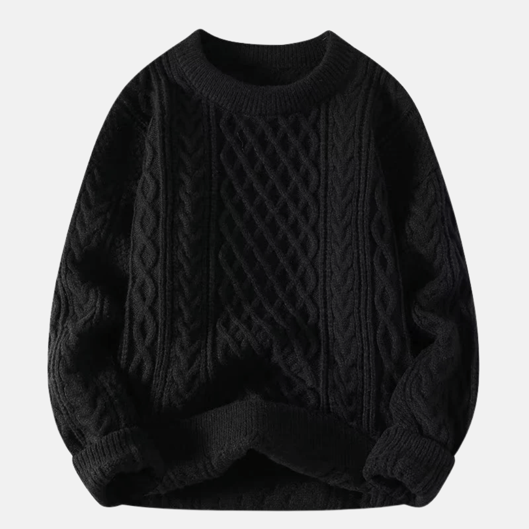 Pull d'hiver en tricot de couleur unie pour homme