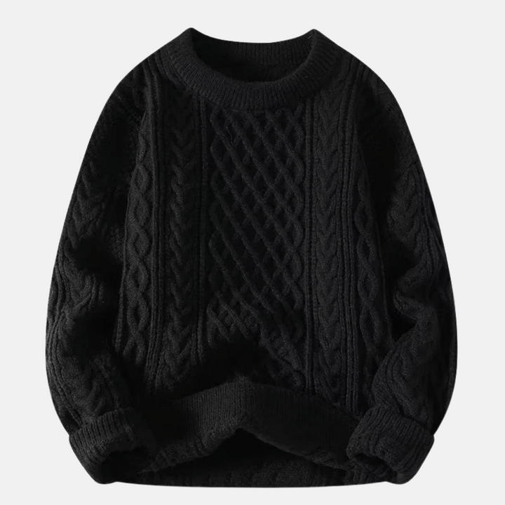 Pull d'hiver en tricot de couleur unie pour homme