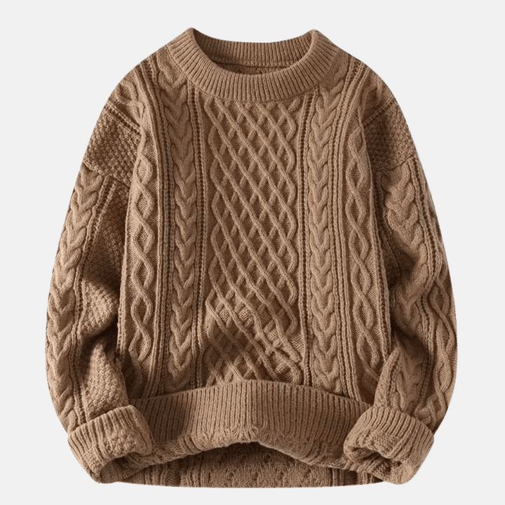 Pull d'hiver en tricot de couleur unie pour homme