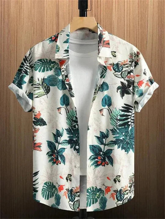 Chemise hawaïenne à imprimé floral 3D