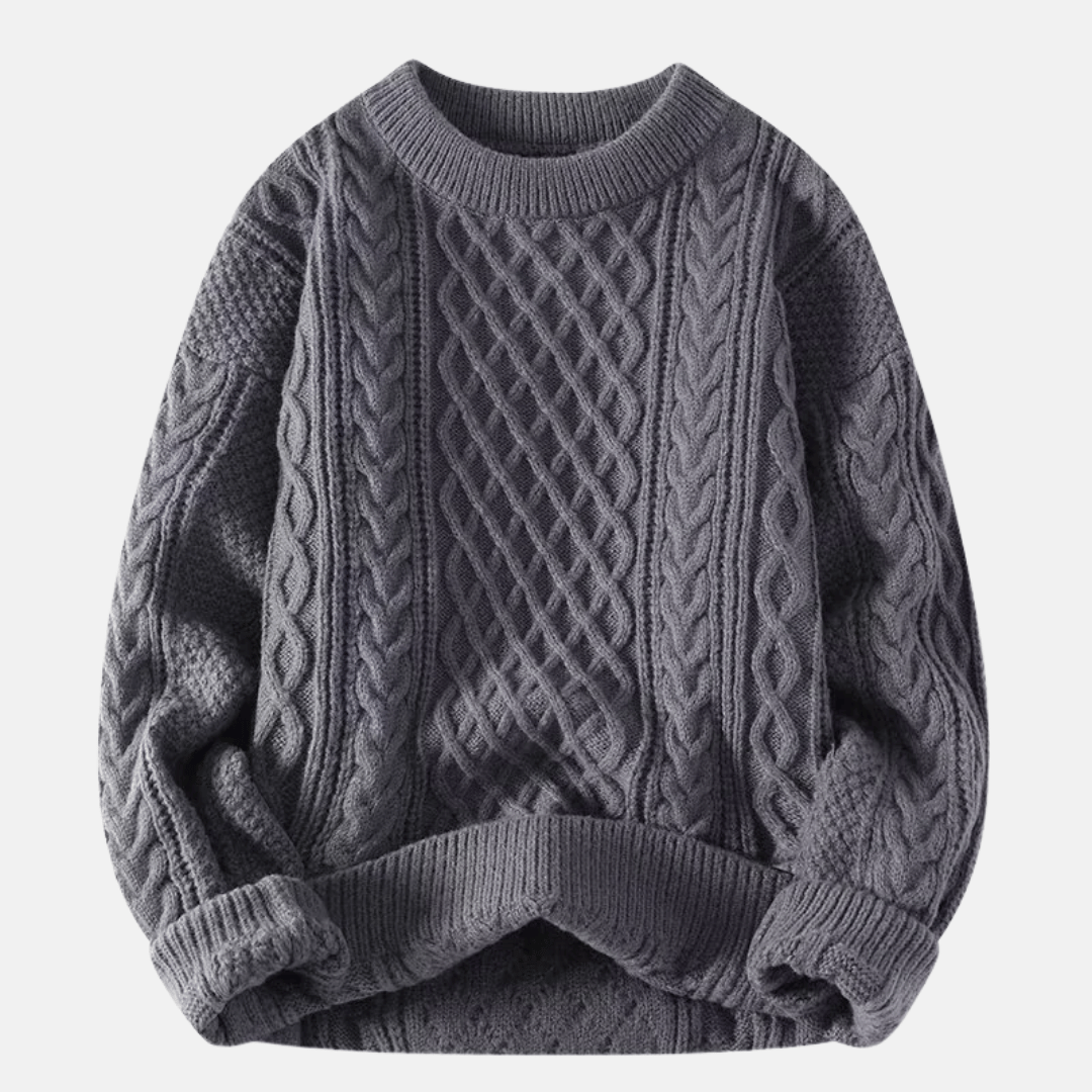 Pull d'hiver en tricot de couleur unie pour homme