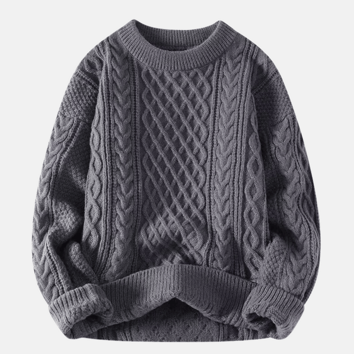 Pull d'hiver en tricot de couleur unie pour homme