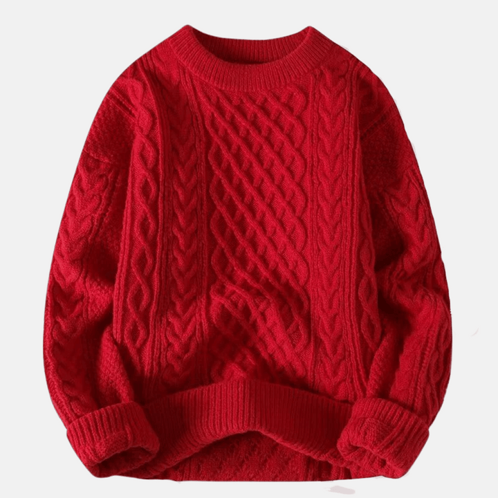 Pull d'hiver en tricot de couleur unie pour homme