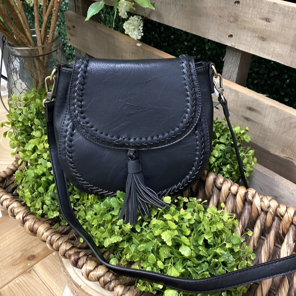 Remedios – Petit sac à bandoulière pour femme avec décoration à pompons