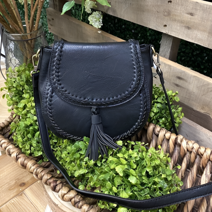 Remedios – Petit sac à bandoulière pour femme avec décoration à pompons