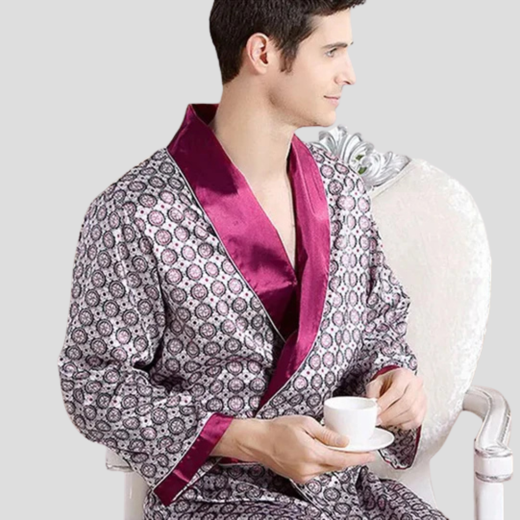 Peignoir kimono en satin pour homme
