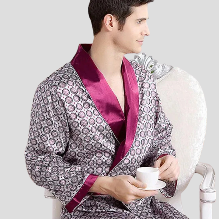 Peignoir kimono en satin pour homme