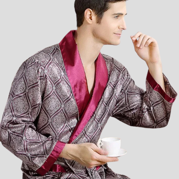 Peignoir kimono en satin pour homme