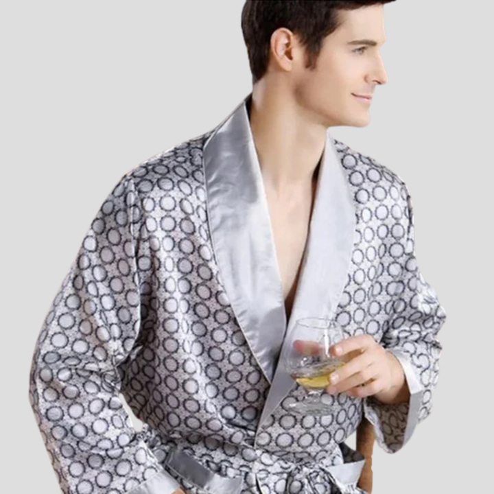 Peignoir kimono en satin pour homme