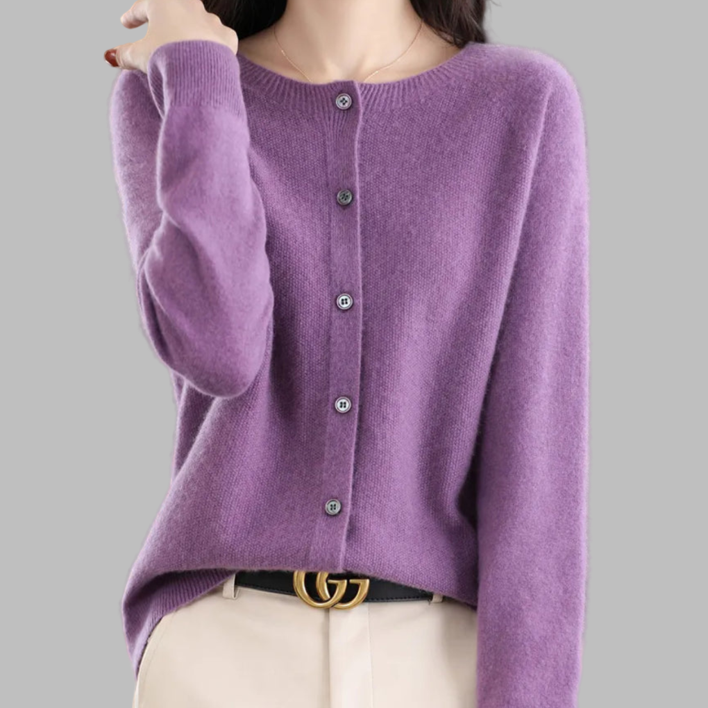 Cardigan à col rond pour femme