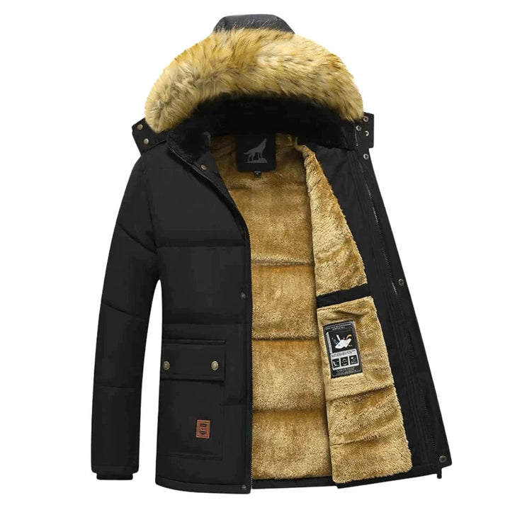 Parka d'hiver pour homme avec capuche amovible