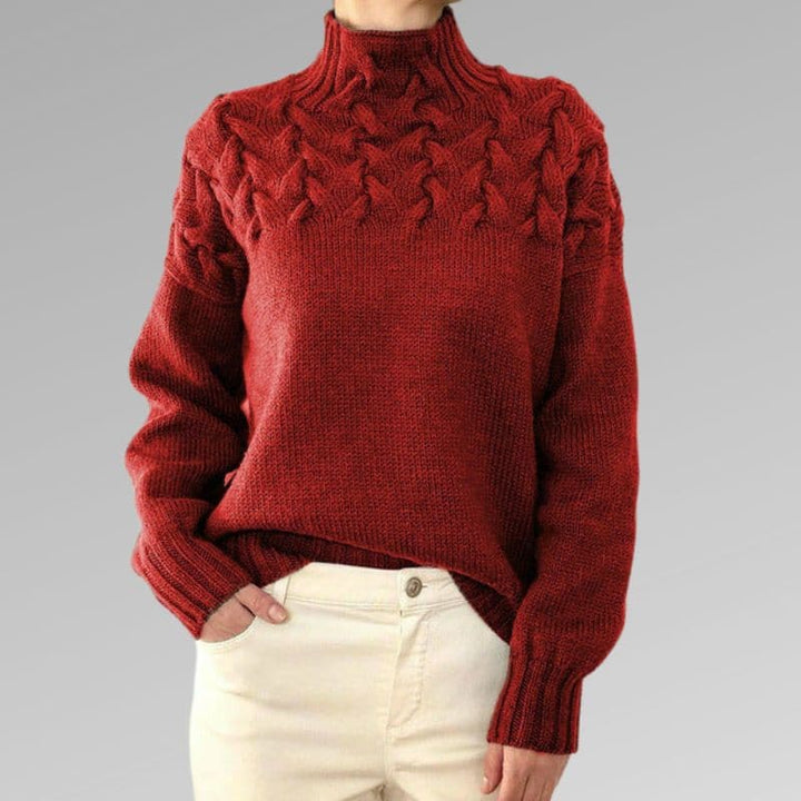 Nala - Pull en maille avec col haut tressé