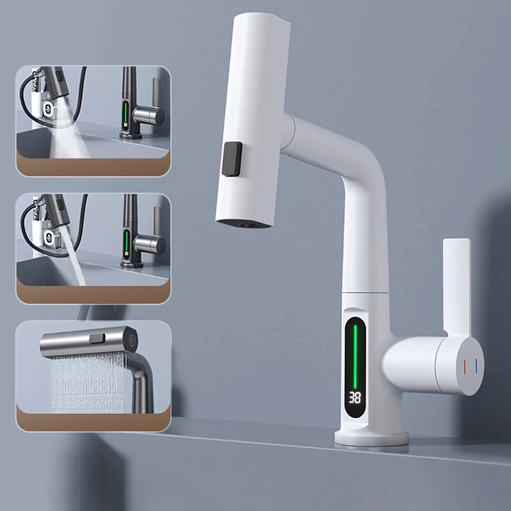 Robinet LED flexible pour cuisine et salle de bain