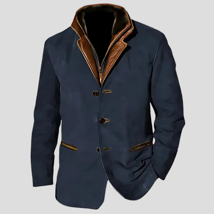 Veste rétro à col contrasté pour homme