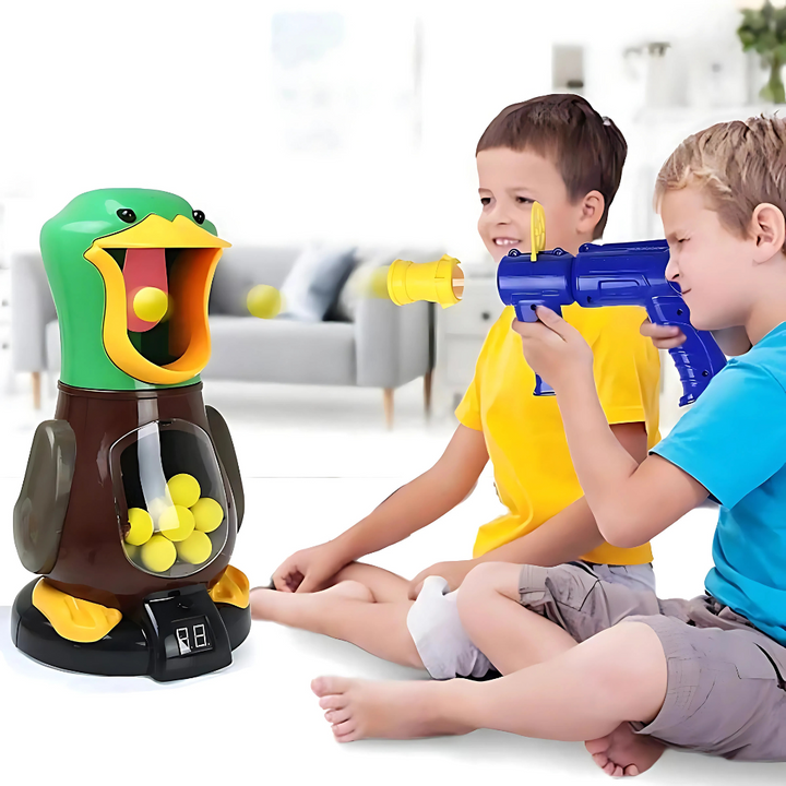Jeu de balles souples à air comprimé avec canard marcheur et lumières