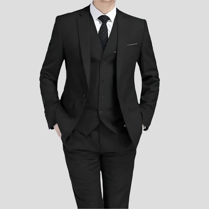 Costume trois pièces noir pour homme