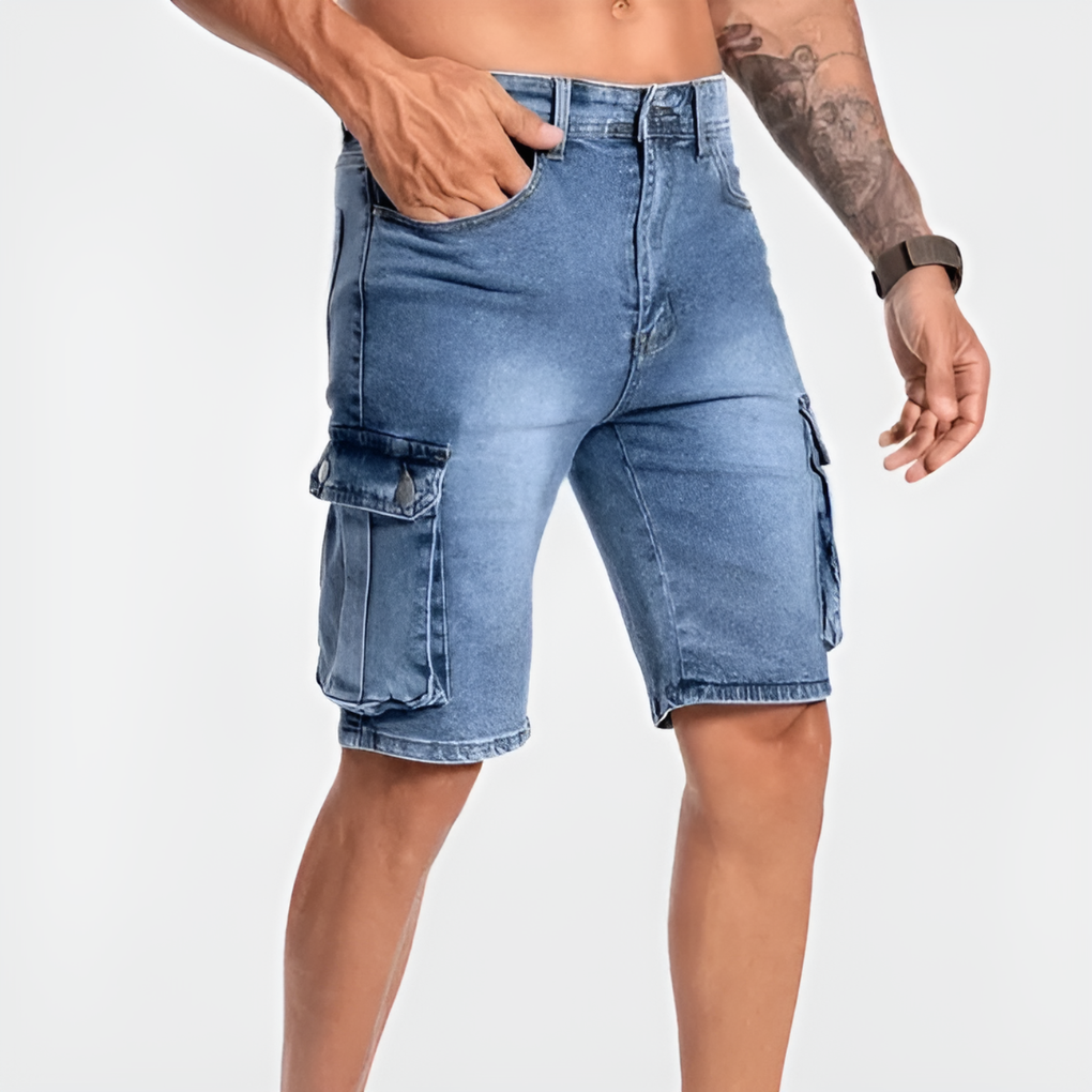 Short cargo en jean pour homme